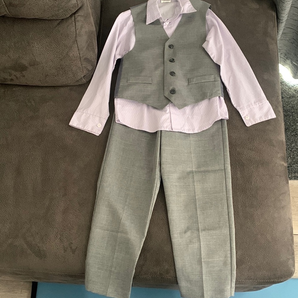 Grey and light purple boys suit